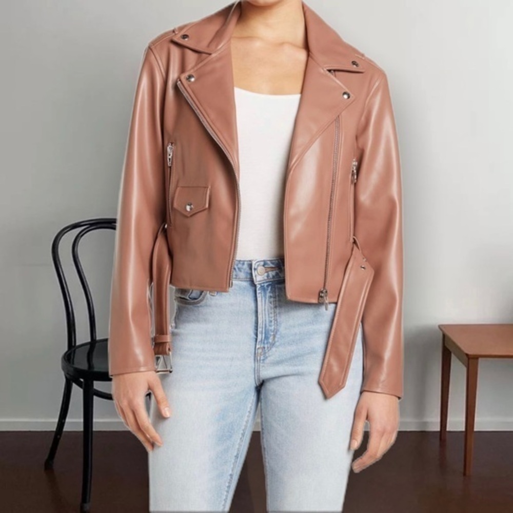 Blank NYC Women's Brown Leather Jacket - Picture 1 of 3